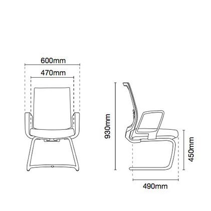 Visitor / Conference chair with arm